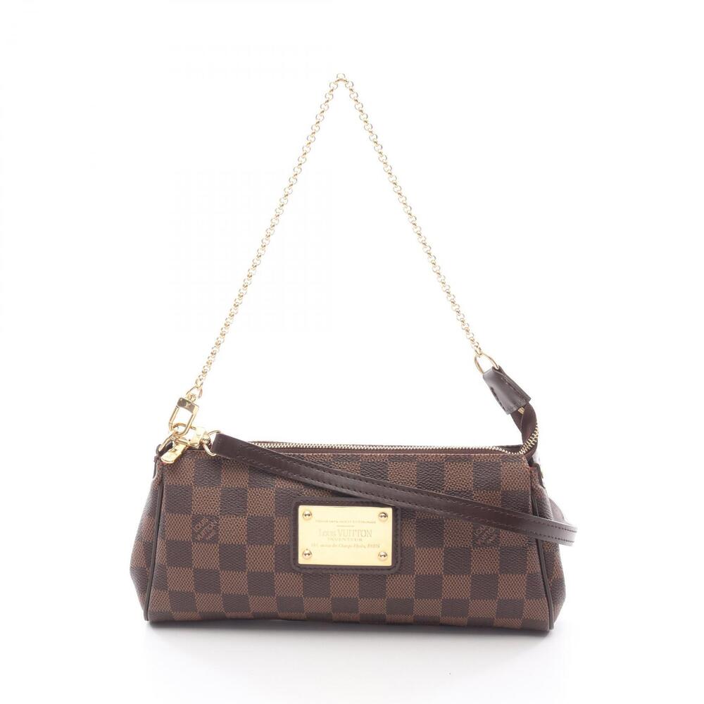 Louis Vuitton Eva Handbag Canvas Leather Damier Brown